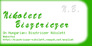 nikolett bisztriczer business card